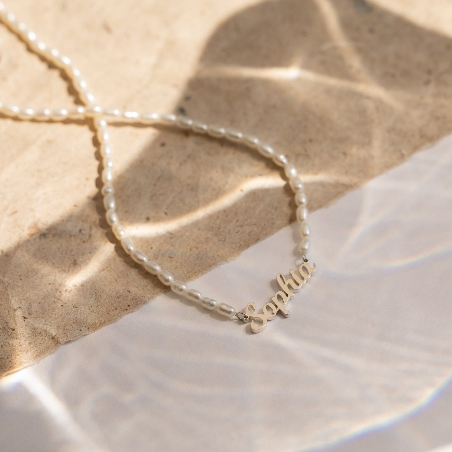 Pearl Name Necklace โ Personalized Gift for Mom, Daughter, Wife & Best Friend